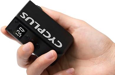 CYCPLUS Tiny Pump Mini Bike Tire Pump with Gauge, Max 120 PSI Electric Bicycle Air Pump, Auto Stop, with Presta and Schrader Valve for E-Bike, AS2PRO