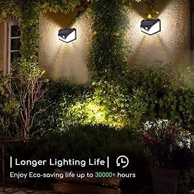 ADAK Motion Sensor Solar Lights Outdoor – 100 LED Super Bright Waterproof Security Lights with 3 Modes for Fence, Yard, Garden, Garage, Pathway (Pack of 10)