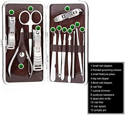 12pcs Manicure Pedicure Set Nail Grooming Care Tool Scissors Clippers Kit