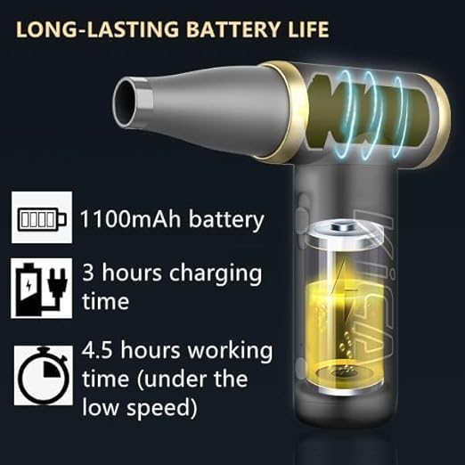 KICA Jet Fan 2 With Vacuum KIT, Multifunctional Blowing Suction Integrated Vacuum Cleaner (Black)