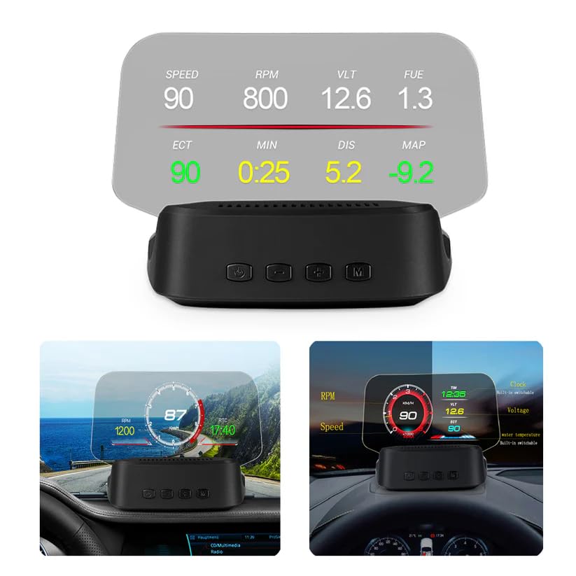 ADAK Car HUD(head up display), Display with OBD+GPS functionality, a high-definition speedometer, and car diagnostic tool. It eliminates OBD fault