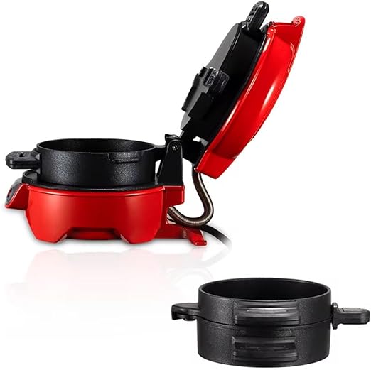RAF Electric Burger Maker, Non-Stick Hamburger Press, Red and Black