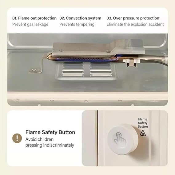 Outdoor Gas Camp Oven Portable with Burner Camping Stove W/O Gas, Multifunctional Large Capacity Insulated Oven Box Stainless Steel for Baking, Pizza, Toast, Boil, Fry, Cook