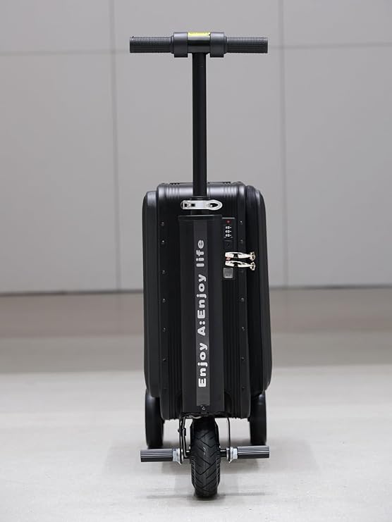 Smart Riding Luggage, 20 inch Boarding Suitcase, Electric Suitcase Scooter with Removable Battery, Load 110Kg, USB Charging Ports, for Adults Travel Storage Case silver