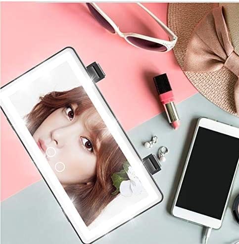 Car Vanity Mirror with LED Light — Rechargeable Auto Makeup Mirror for On-the-Go Touch-Ups