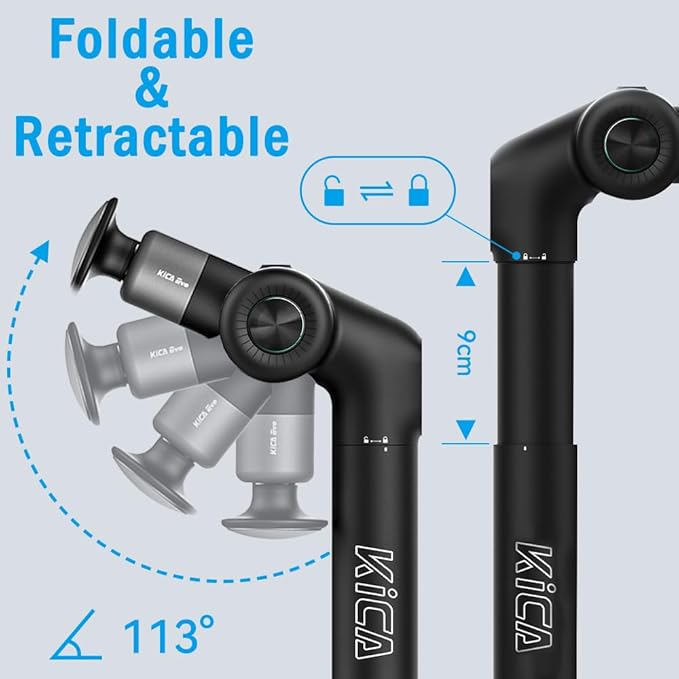 Kica EVO Muscle Massage Gun with Adjustable Arm & 12.9''Extendable Pole for Professional Deep Tissue Back Massage,Athletes Pain Relief Handheld