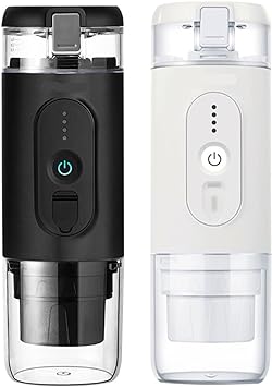 ADAK MiniSpresso Electric Portable Espresso Maker - Built-in Battery, 18-Bar Pressure, Fully Automatic One-Click Coffee Machine for Hot and Cold Brew