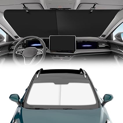 ADAK Automatic Retractable Car Sun Shade, Adjustable Car Sun Shade, Suction Cup Sunshade for Various Models, UV Ray Blocker for Drivers