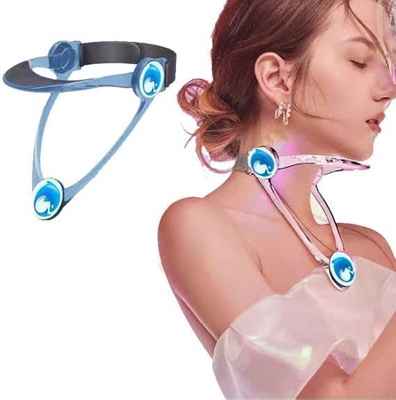 TYCA Cervical Collar Support, Neck Brace Adjustable Prevent Hear Drop Neck Stretcher, Home Cervical Spine Orthotic Protector, Cervical Spine Strap, Fixation Band (Blue)