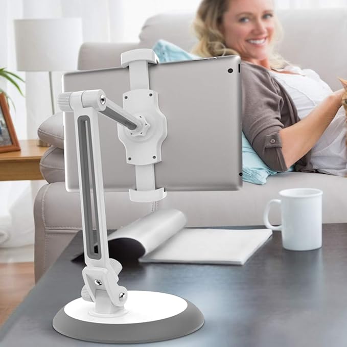 Yesido C33 Universal Lazy Tablet & Phone Holder – Adjustable Stand, White