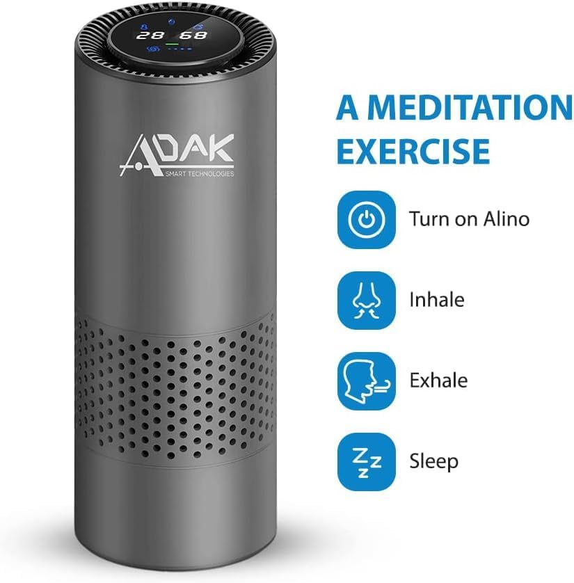 Adak Air Purifier for Room,Hepa Air Filter Cleaner, Up to 12m², Touch Screen Display, Remove Allergies Smoke Dust Pollen Pet Dander, Night Light