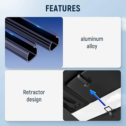 ADAK Automatic Retractable Car Sun Shade, Adjustable Car Sun Shade, Suction Cup Sunshade for Various Models, UV Ray Blocker for Drivers