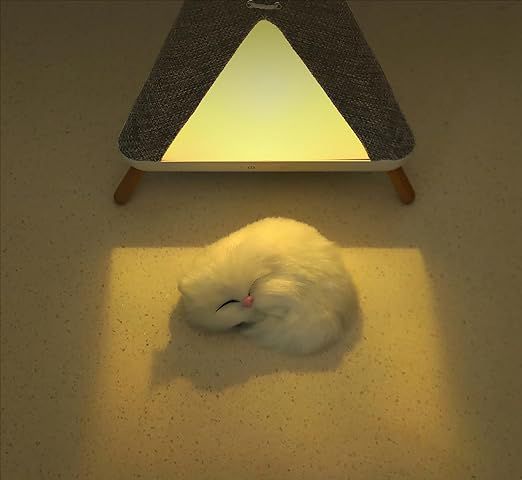 Cute Cat Night Light, USB-Charging Bedroom Light with Speaker, LED Bluetooth Night Lamp in a Little Pet House Design