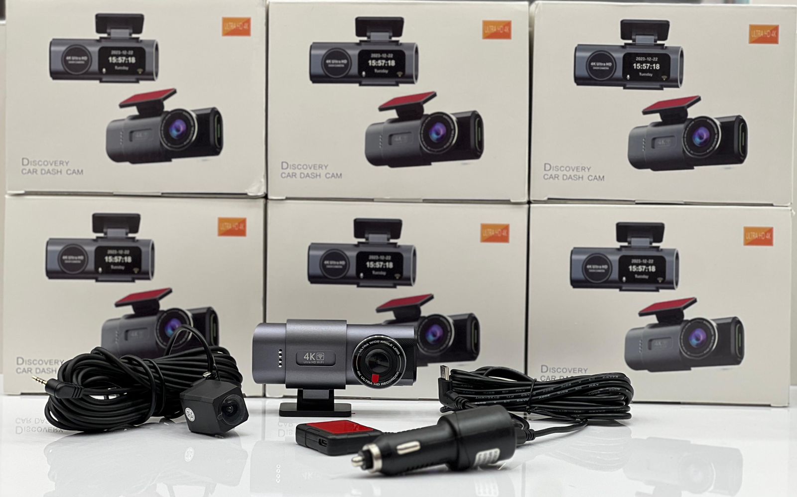 Front and Rear Dash Camera, Small Wireless WiFi Dashcam for Cars, Front and Back Mounted, 2160p 4K HD Night Vision Security Monitor Camera