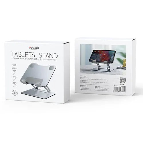 Aluminum Adjustable Laptop and Tablet Stand - Ergonomic Design, Air Vents, Portable Foldable Desktop Holder