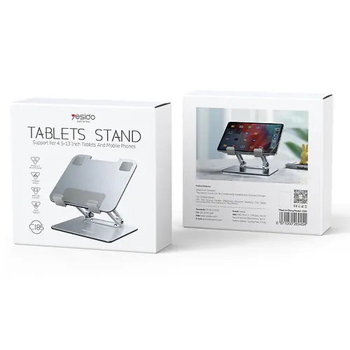 Aluminum Adjustable Laptop and Tablet Stand - Ergonomic Design, Air Vents, Portable Foldable Desktop Holder