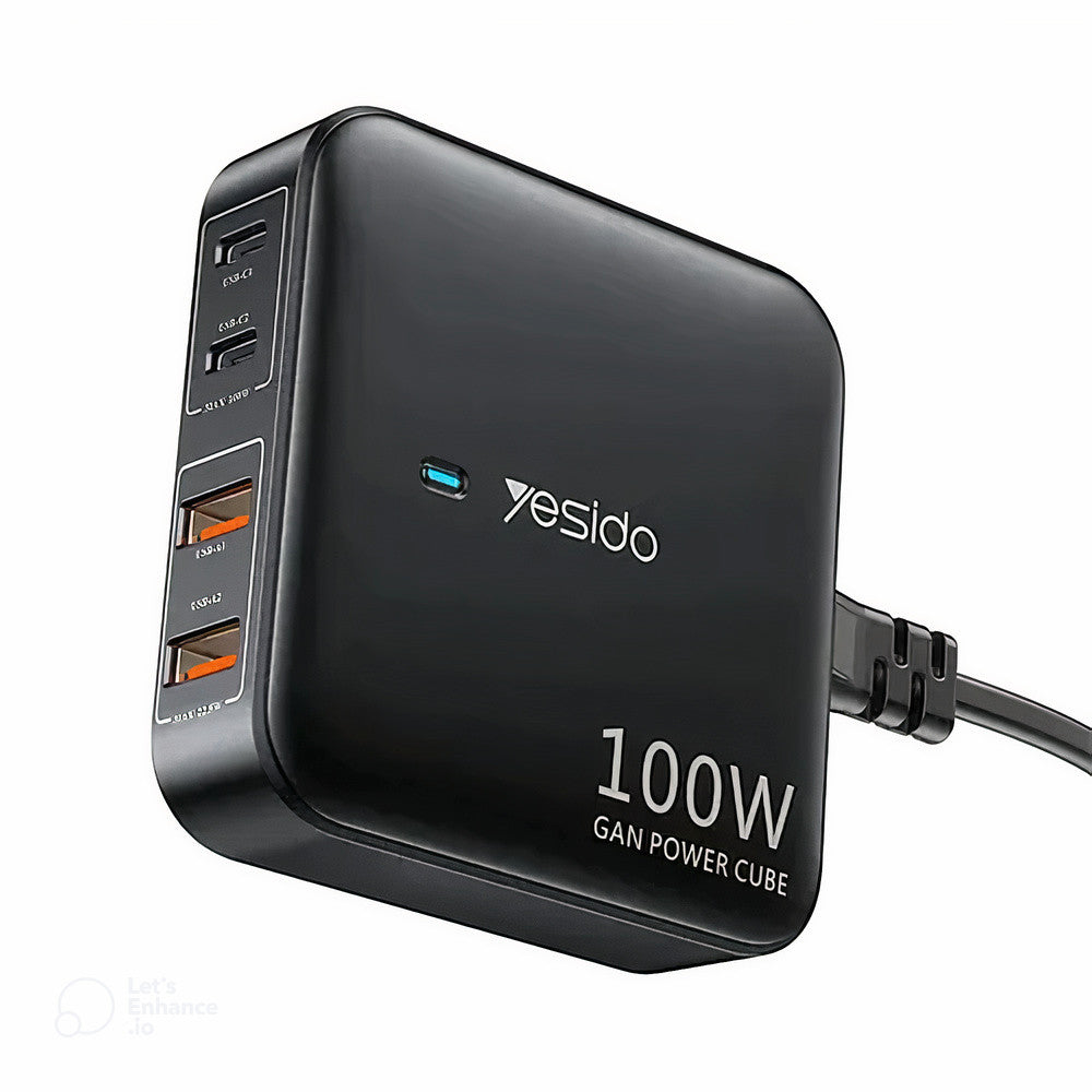 Yesido YC41UK GaN100W Multiport Wall Charger - Quick Charge Compatible with PD/PPS/QC Protocols