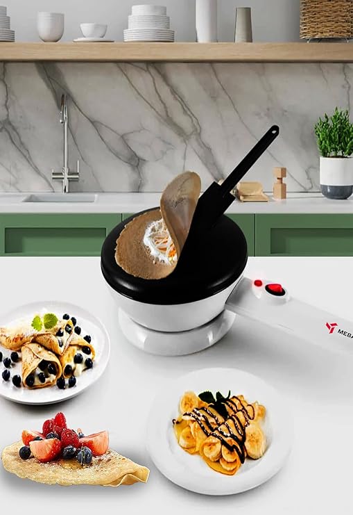 Mebashi 4-Piece Crepe Maker Set 800W ME-CRP333 Grey/White"Min 1 year manufacturer warranty"