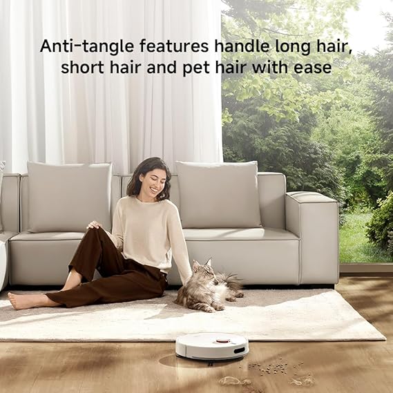 Xiaomi Robot Vacuum H40, 10000Pa powerful suction, LDS Navigation, Smart Mapping, Anti-tangle brush, Auto Dust Emptying, 180min Runtime, Works with Xiaomi Home App, Voice Control