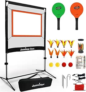 ADAK Sport Portable Game Set, Indoor & Outdoor No Boundaries Play Set with Net, 2 Paddles, 8 Birdies, Carrying Bag, Similar to Pickleball, Badminton and Tennis with A Whole New Spin On It