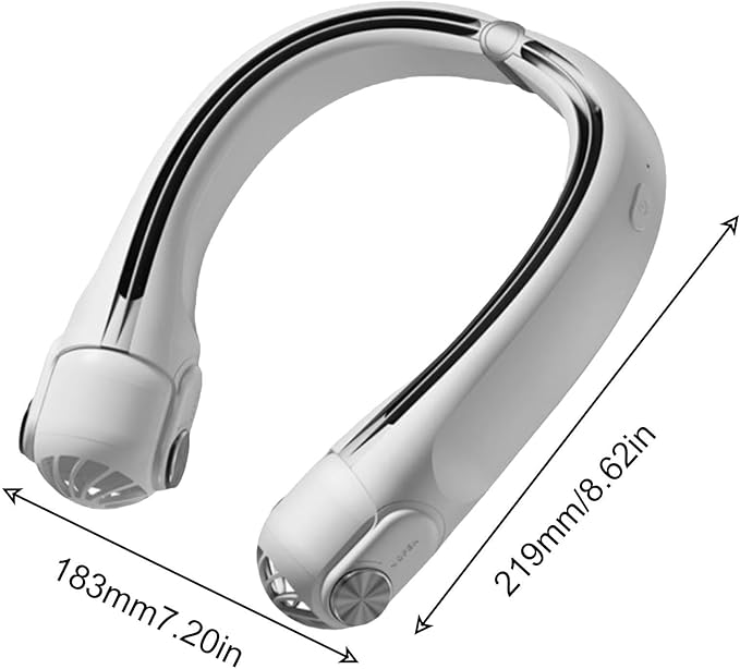 Portable Wearable Neck Fan with DC Silent Motor, Rechargeable Bladeless Design, Lightweight Personal Cooling Device