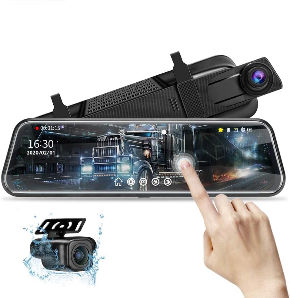 ADAK CAR Dash Camera 10-Inch 4K Ultra HD Car DVR Camera with WIFI, IPS Touch Screen, ADAS, and BSD - 3840 * 2160P, Video Recorder