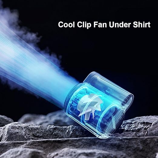 Cool Clip Fan Under Shirt, Clip-on Portable Air Cooler, Portable Waist Fan Rechargeable,3 Speeds Strong Airflow Wearable Personal Clip Fan, Belt Fan Clip on Waist Portable Cooling Fan (Black)
