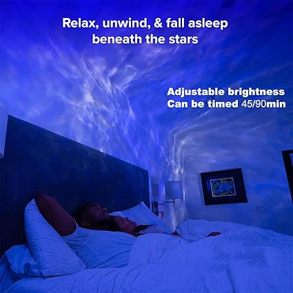 ADAK Remote-Controlled Nebula Rabbit Astronaut Star Projector with Moon Lamp - 7-Color Adjustable Starry Sky and Sitting Moon Lights