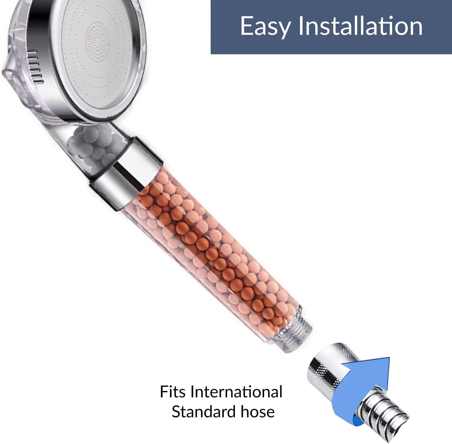 ADAK™ Transparent Handheld Shower Head, reduces hair loss, offers rainfall experience, saves water, and purifies by removing chlorine