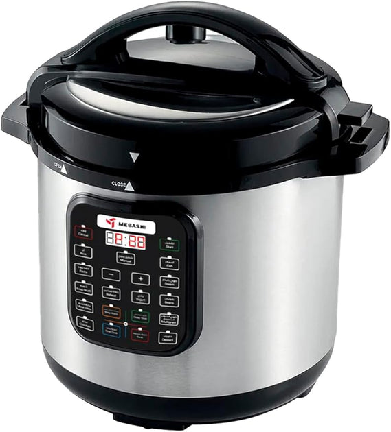 MEBASHI Japan 1600W 12L Digital Electric Pressure Cooker 13-in-1 Multi-Function Cooker with Over 10 Safety Features - (1600W) Black (ME-PC812)