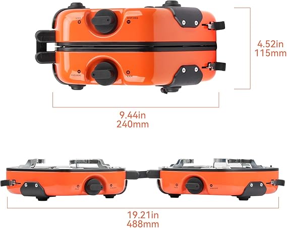 Foldable Camping Stove Portable Propane Camp Stove for Camping, Backpacking With 17,000 BTU 2 Adjustable Burners Piezo Ignition for Outdoor BBQ (Orange)