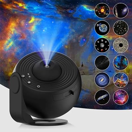 ADAK, 12 in 1 Planetarium Star Galaxy Projector - Realistic Starry Sky Night Light with 12 Planet Discs, Solar System, Moon