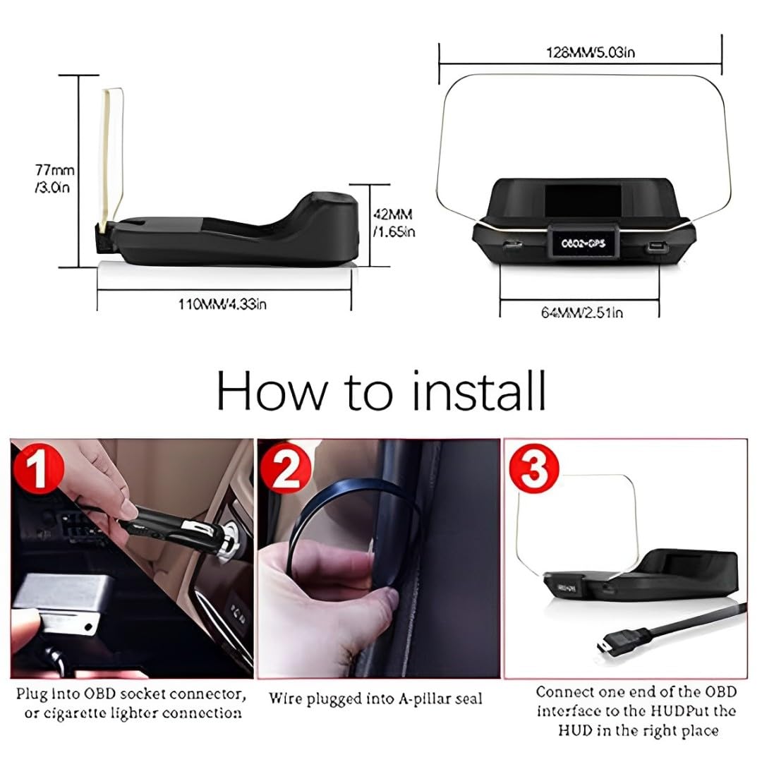 ADAK Car HUD(head up display), Display with OBD+GPS functionality, a high-definition speedometer, and car diagnostic tool. It eliminates OBD fault