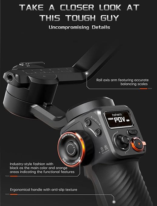 Hohem iSteady M6 Kit Smartphone Gimbal Stabilizer 3-Axis with Magnetic Fill Light/AI Tracking Sensor for iPhone Android with 0.91-inch OLED Display