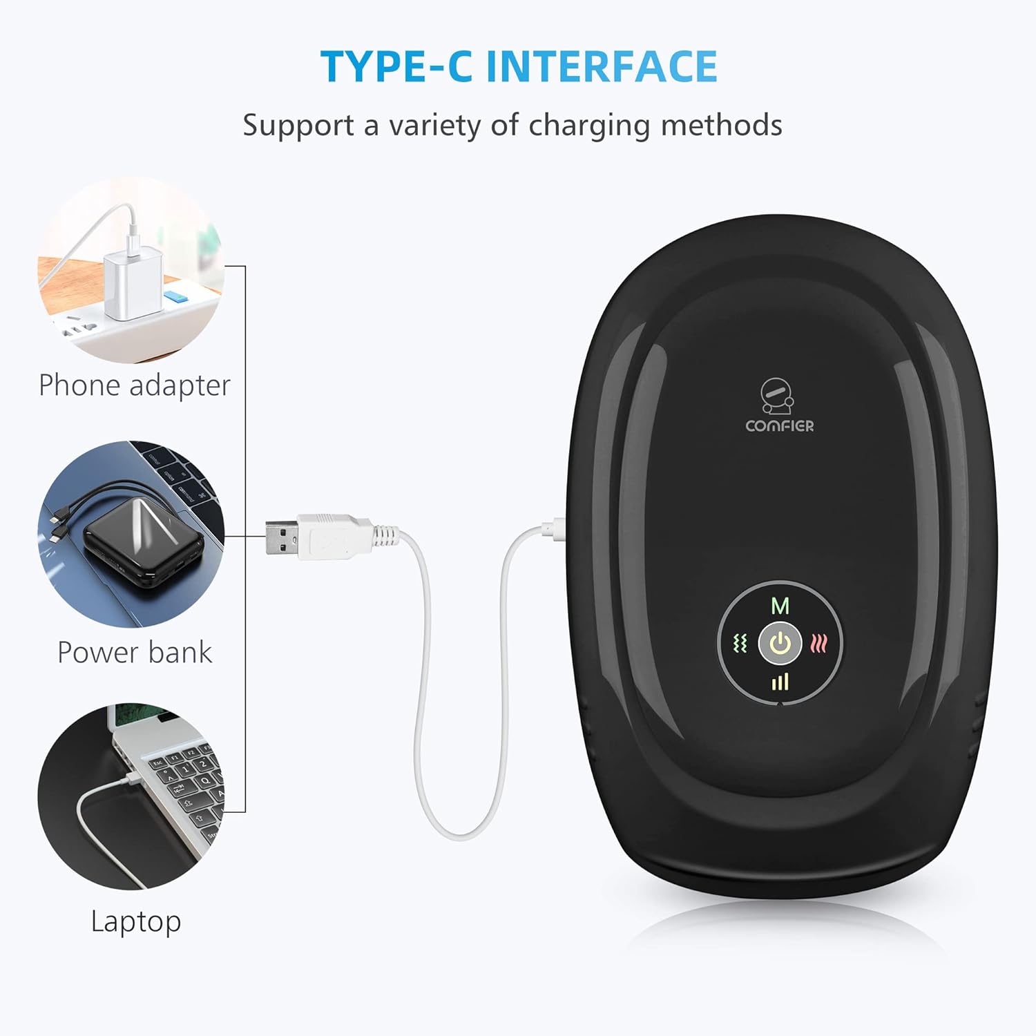 COMFIER Hand Massager with Heat and Compression, Cordless Hand Massager for Arthritis and Carpal Tunnel, Wrist, Finger Massage, Gifts for Mom, Dads, Women and Men (Black)