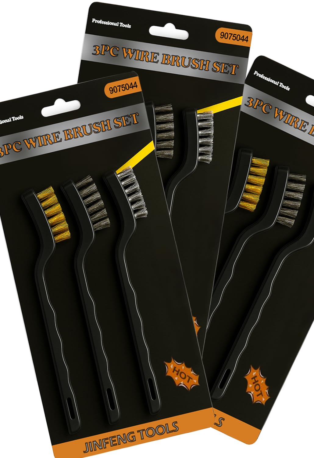 9 Pcs Wire Brush, Stainless Steel, Brass and Nylon Brushes Professional Cleaning Tools for Deep Cleans Rust and Welding Slag Scrubbing (9 Pieces)