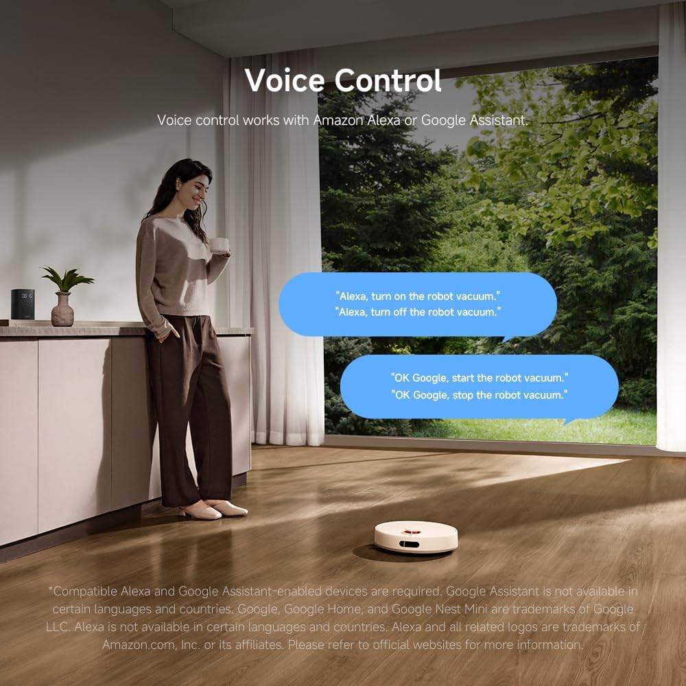 Xiaomi Robot Vacuum H40, 10000Pa powerful suction, LDS Navigation, Smart Mapping, Anti-tangle brush, Auto Dust Emptying, 180min Runtime, Works with Xiaomi Home App, Voice Control