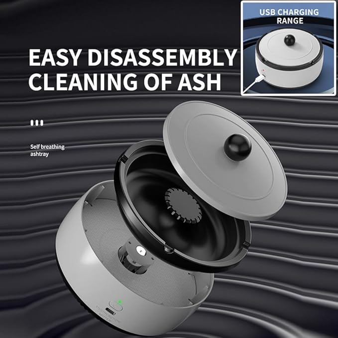 2-in-1 Air Purifier and Smokeless Ashtray, USB Rechargeable Electronic Ashtray with Filter, Ideal for Home, Office, or Car