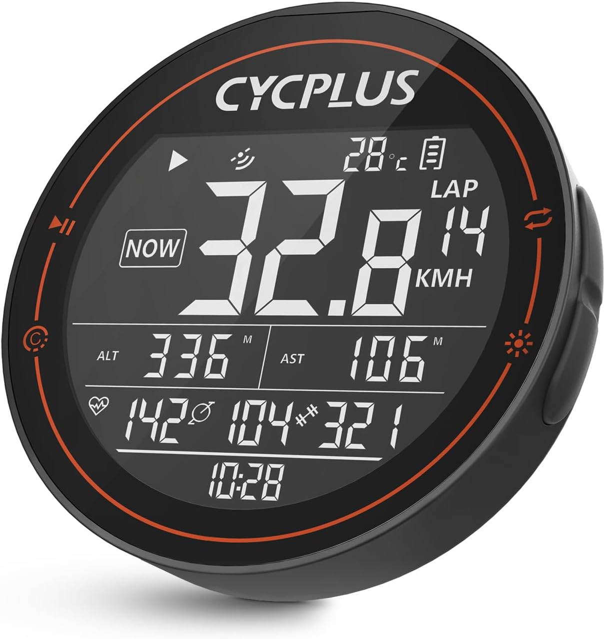 CYCPLUS GPS Bike Computer, Wireless Cycling Computer, ANT+ Bluetooth Bicycle Computer Mini Speedometer Odometer Waterproof MTB Tracker, Rechargeable with 2.5 Inch Screen for Bikers Outdoor Cycling
