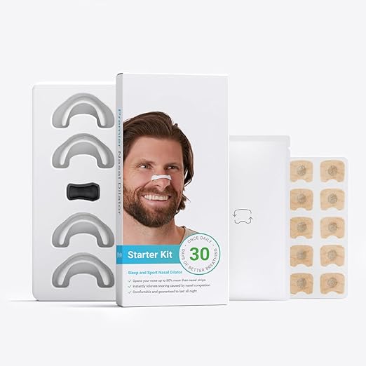 Click to play video Breathing Nasal, Strip Starter Kit, Boost Oxygen, Reduce Snoring, Improve Sleep Quality, Sweat Resistant, Skin Safe Nasal Strips, Extra Strength Snoring Solution