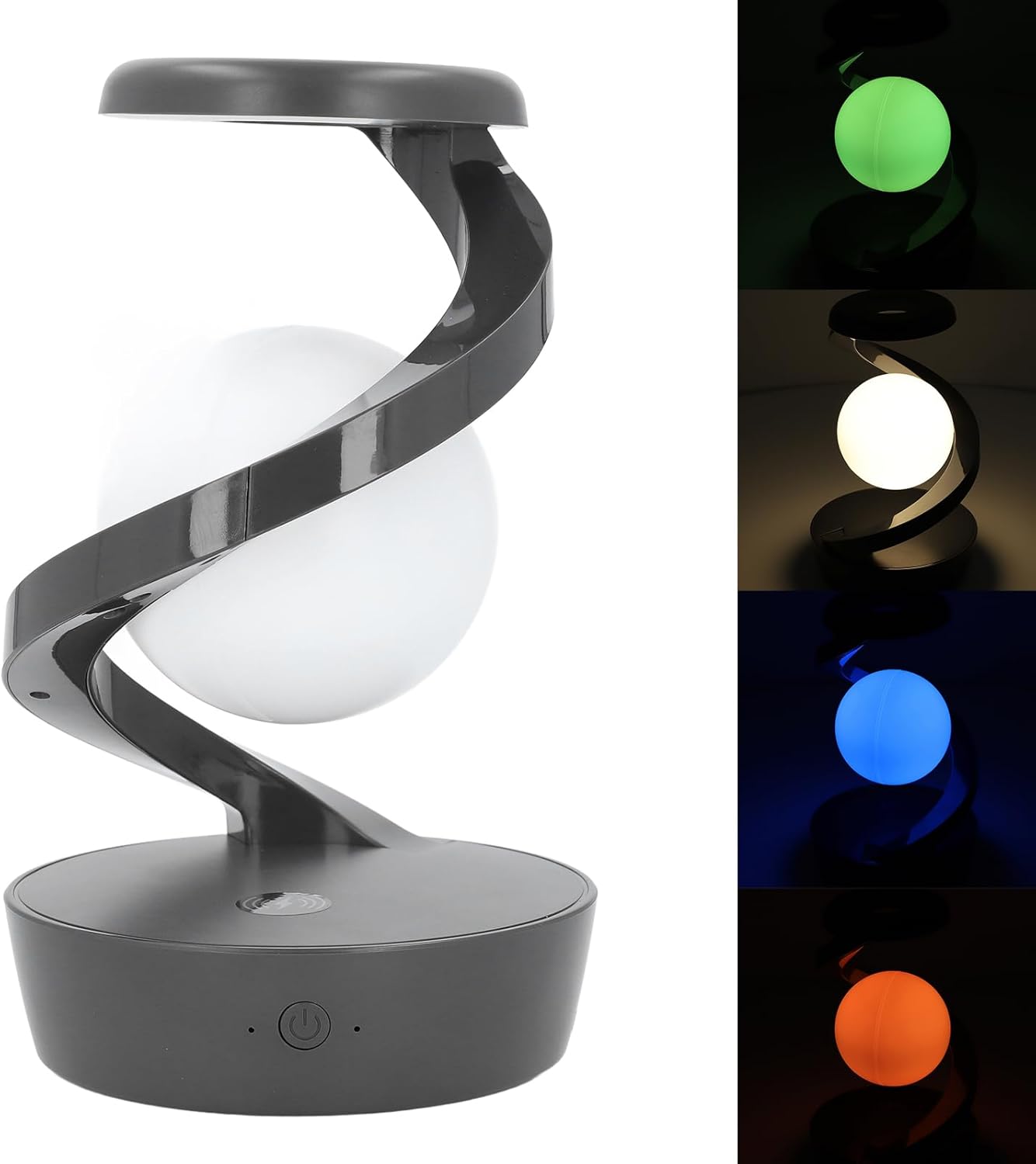 Floating RGB 3D Levitating LED Night Light with Gesture Control & Wireless Charging – Rotating Desk Lamp for Home / Office / Room Decor