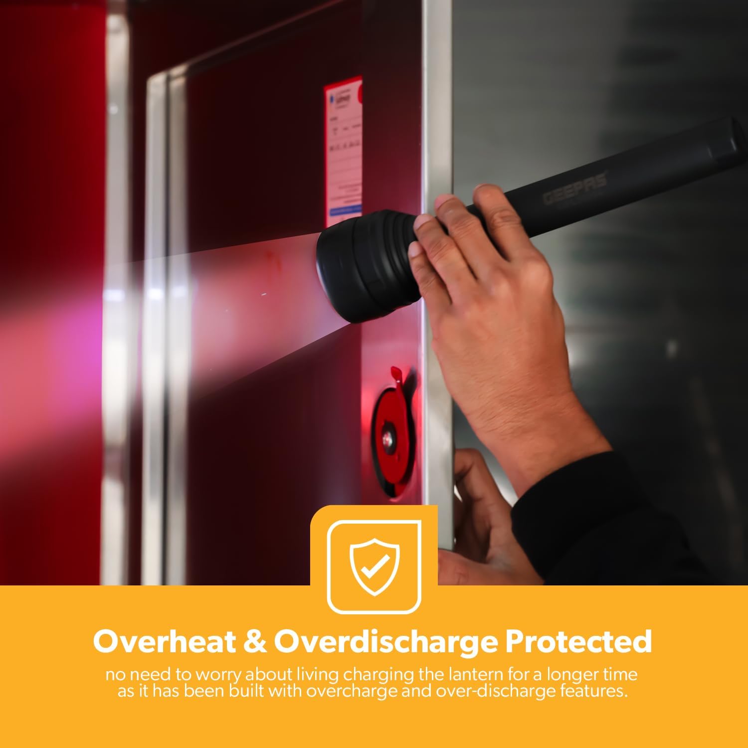 Geepas Rechargeable LED Flashlight, USB Rechargeable, GFL51052 | 8hrs Working Torch Lithium Battery Ideal for Camping, Trekking & Outdoor Activities