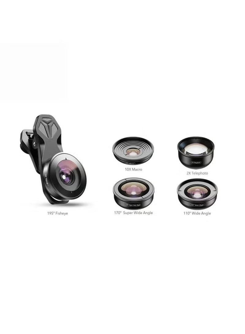 APEXEL APL-HB5 4K HD Professional 5 in 1 Lens Kit