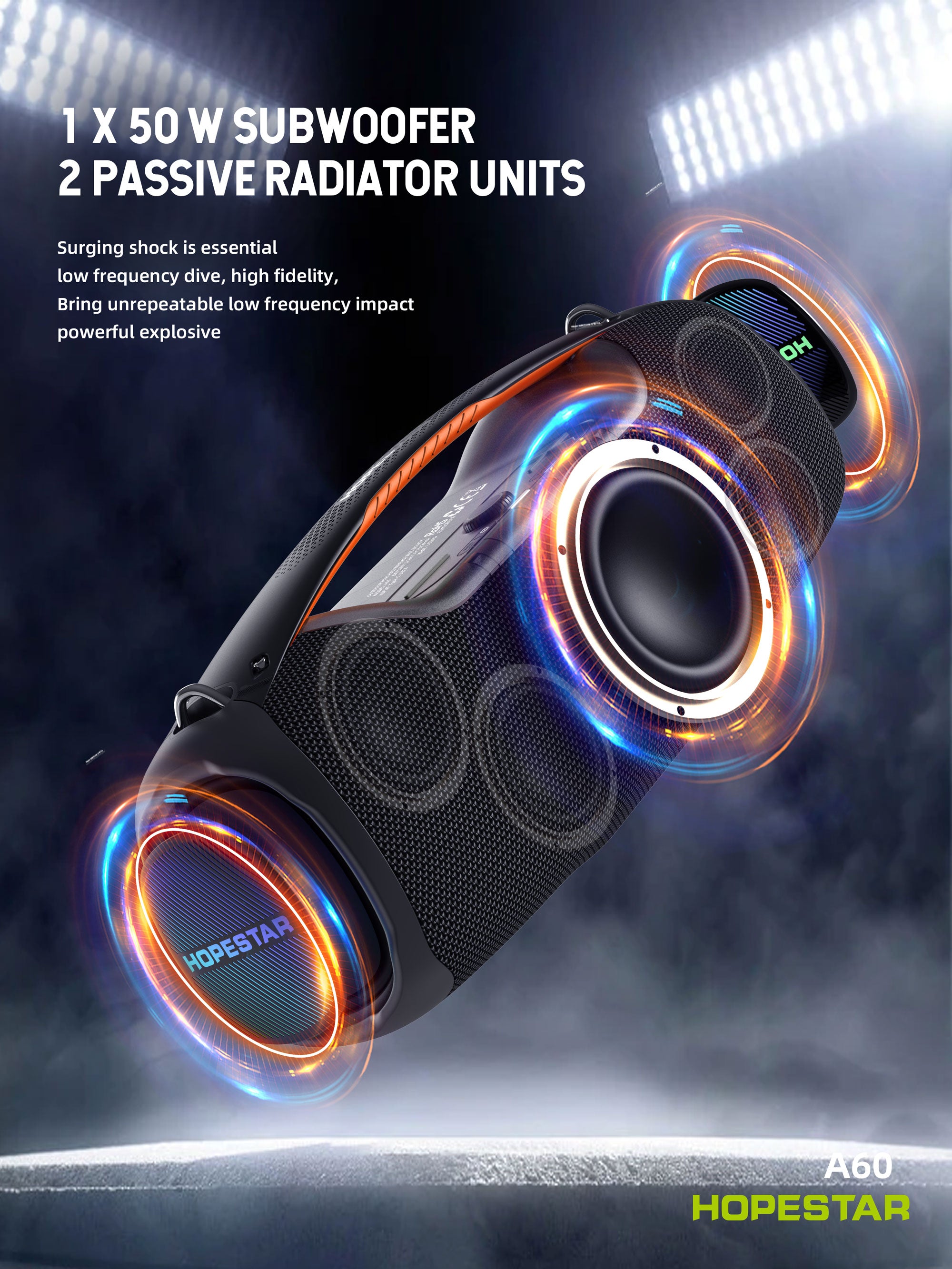 HopesTar Big Outdoor Speakers for Church, IPX6 LED Ceiling Lights with Bluetooth Speaker A60