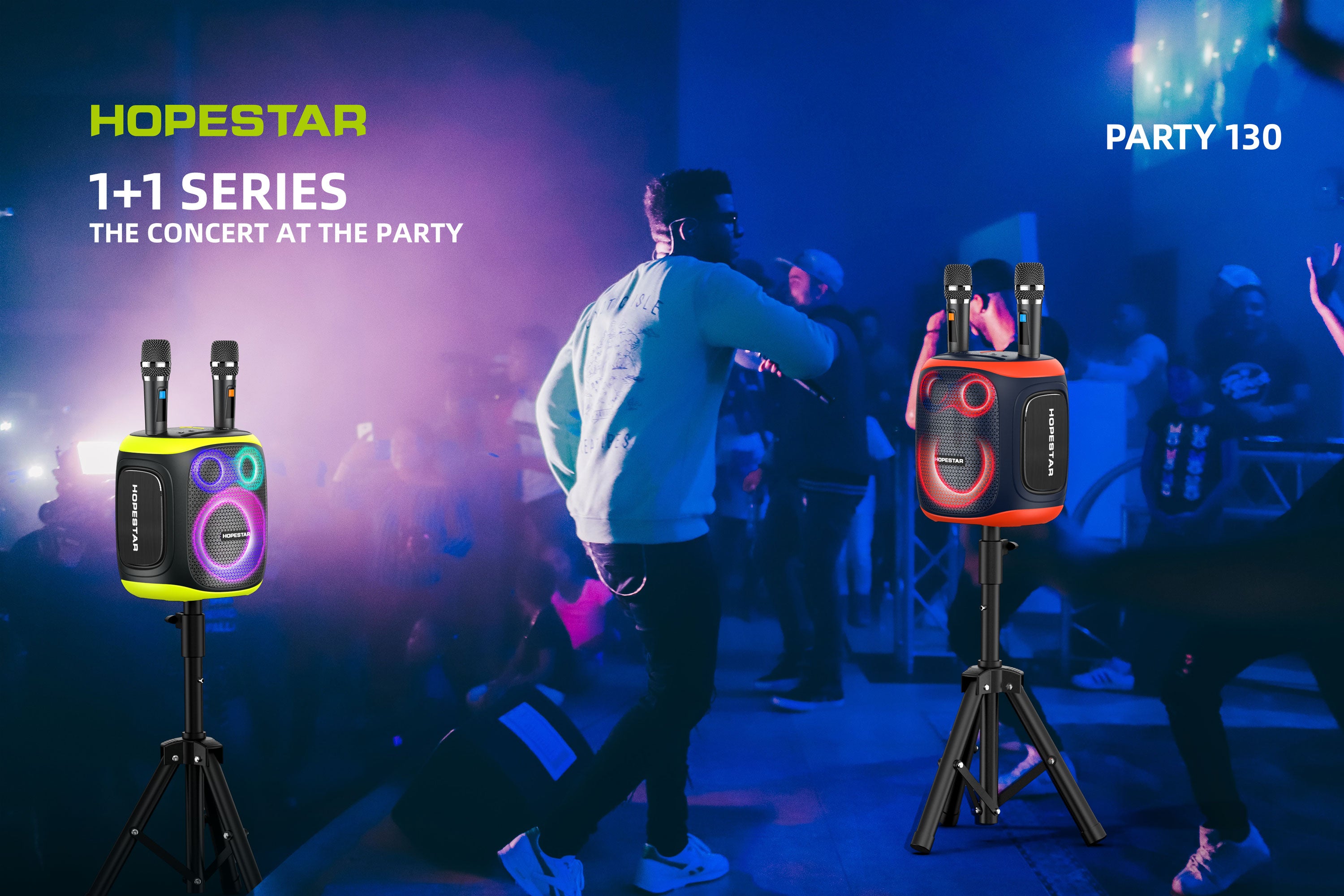 Hopestar Big Outdoor 200W Amplified Speakers, 120W High Power Wireless Portable Speaker with Subwoofer, TF Card Slot, Karaoke, Party130