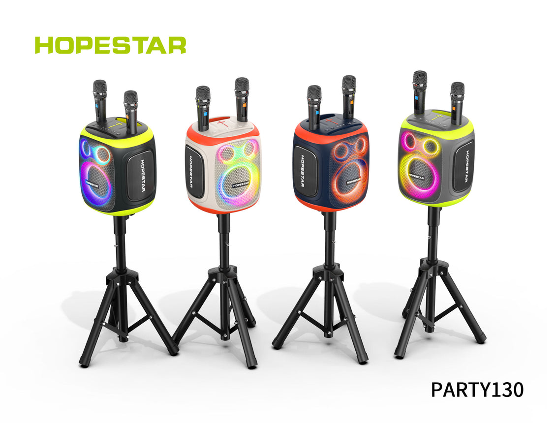 Hopestar Big Outdoor 200W Amplified Speakers, 120W High Power Wireless Portable Speaker with Subwoofer, TF Card Slot, Karaoke, Party130