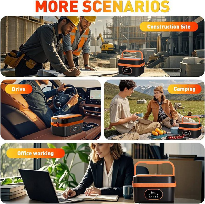 1.5L Smart Electric Heating Lunch Box - Cordless Rechargeable Food Warmer with 304 Stainless Steel Liner