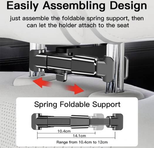 Yesido C117 Car Tablet Headrest Mount Holder For Seat 360 Degree Rotation Compatible With 4.7Inch To 12.9 Inch, Tablets/Iphone 13/Ipads/Smartphones