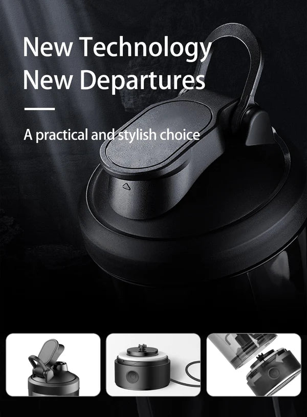 Portable Electric Protein Shaker Bottle - 600ml Rechargeable Mixing Cup, 10,000 RPM High-Speed Motor, BPA-Free Mixer for Protein Shakes & Pre-Workout