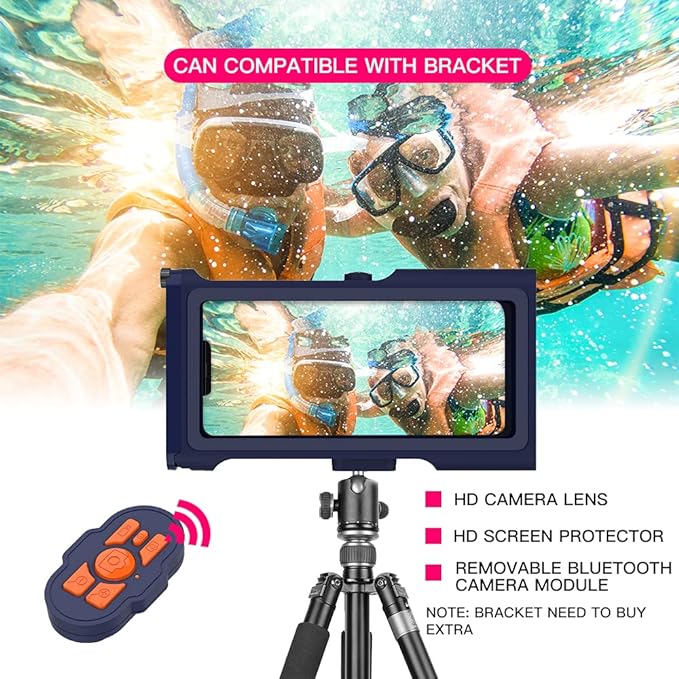 Click to open expanded view ShellBox IP68 Waterproof Phone Case,Bluetooth Underwater Phone Pouch 15m Case with Lanyard